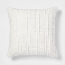 Oversized Textural Woven Square Throw Pillow Cream - Threshold