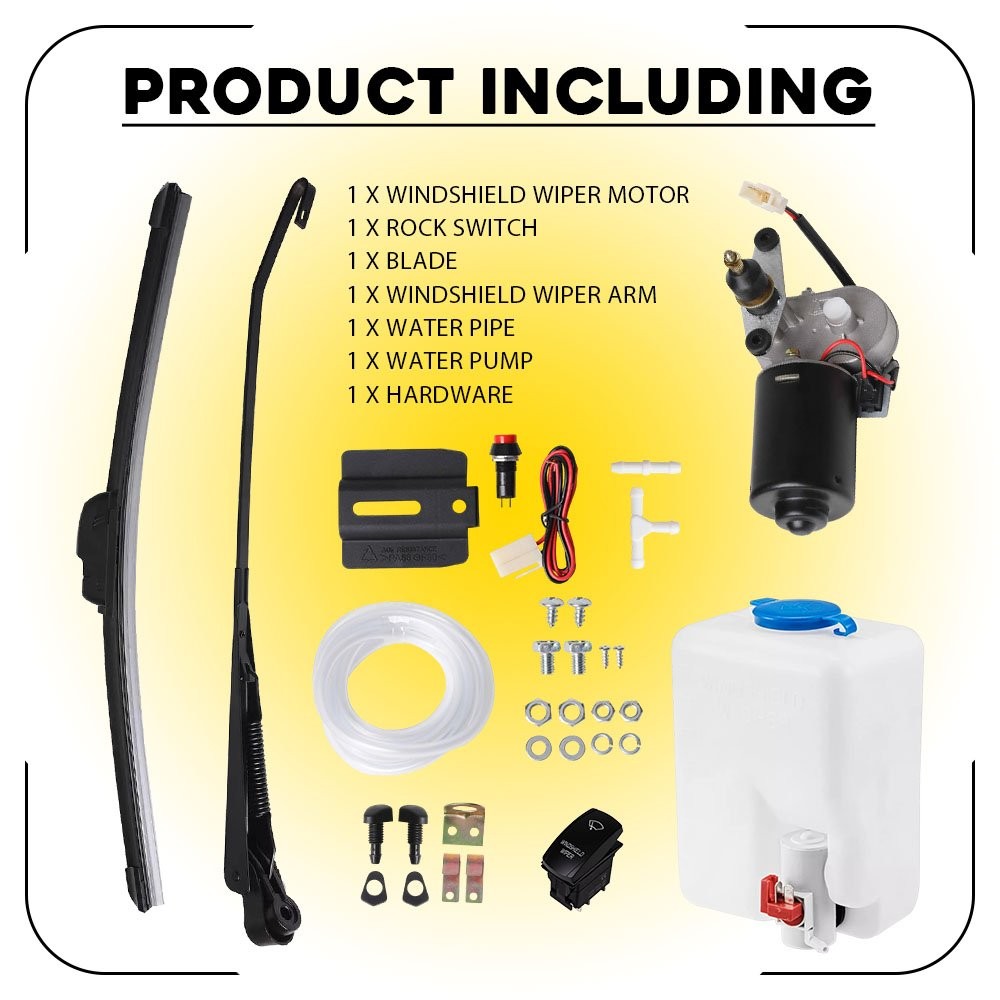 Windshield Electric Motor Wiper Kit + Wiper Switch Rocker For Polaris Ranger RZR thumbnail 15