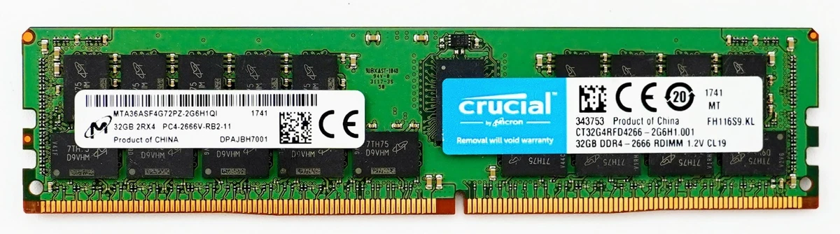Micron DDR4 SDRAM 32 GB Total Capacity Memory (RAM) for sale | eBay