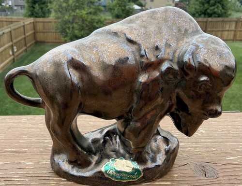 Rosemeade Bison Buffalo Bronze with HEAD TURNED Gloss Glaze MINT & RARE