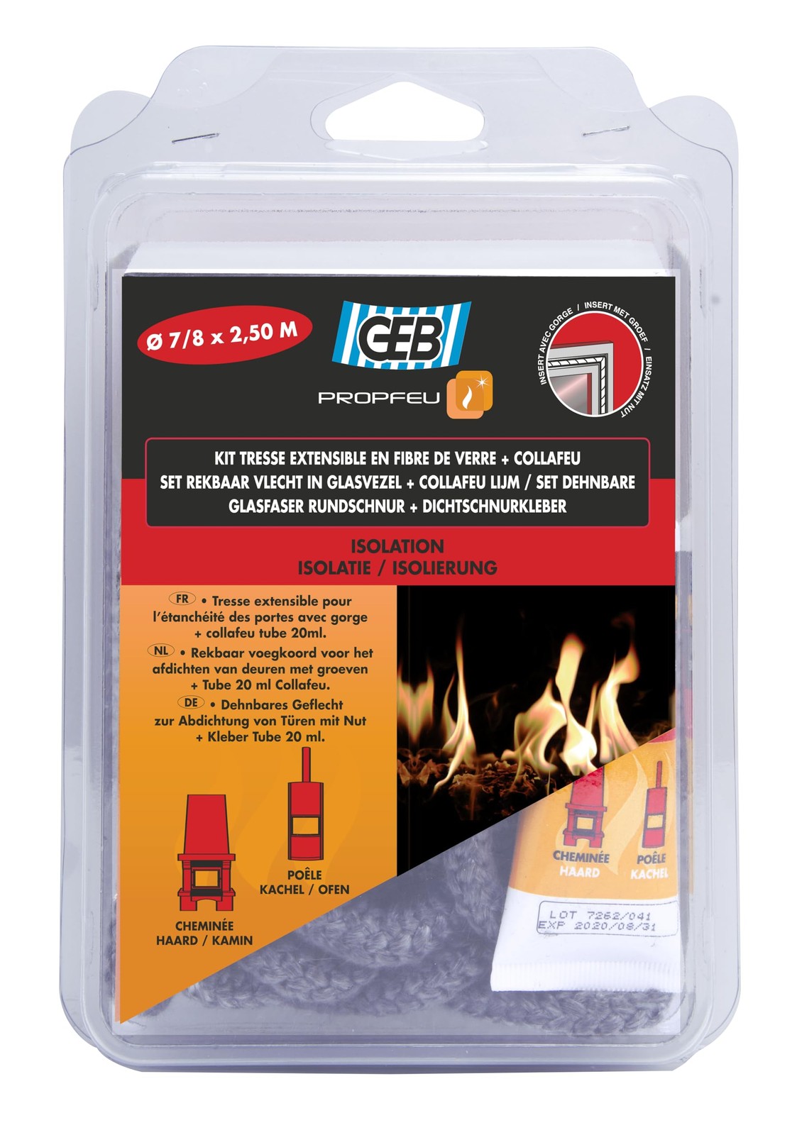 Kit de tresse Ø 7/8 mm et Collafeu clair pour un hiver au chaud