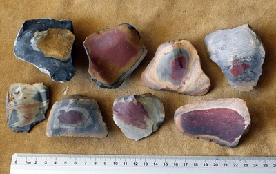 roter Feuerstein Flint Silex Chorse Chreek Chert Tennessee Indianer