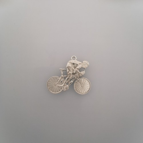 Cycling Jewelry Pendant 925 Silver with Gold Detail Necklace for Fitness Riders - Picture 10 of 13