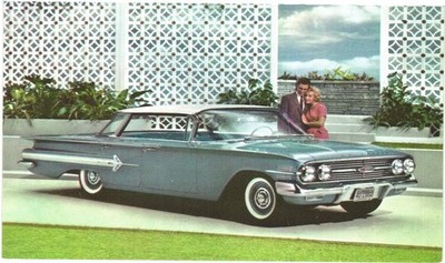 1960 Chevrolet Impala 4 Door Sport Sedan Auto Car Promotional Advertising Pos...