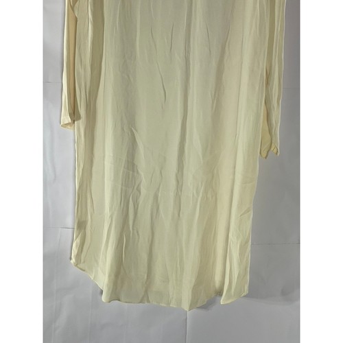 THE FROCK NYC Women's Beige Silk Crewneck Long Sleeve Lightweight Midi Dress SZS - Picture 5 of 9