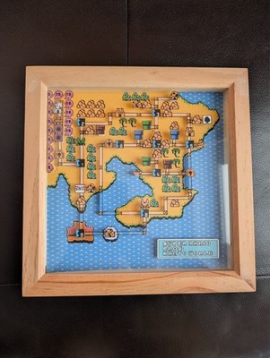 hand made shadow box - Super Mario Bros 3 style of Pokemon kanto map