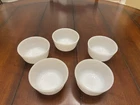Set of 5 Vintage Anchor Hocking Fire King Milk Glass Custard Cups 6oz  #434