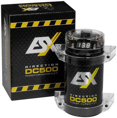 ESX DC500 0.5 Farad Pufferkondensator (integrierter Verteilerblock) 12-15 V DC