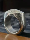Geometric Big Dome Signet Ring 925 Sterling Silver Men's Ring Cube Silver Ring