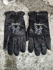 Vtg NEW YORK YANKEES MEN  S LEATHER GLOVES SZ M MLB GENUINE MERCHANDISE by G-III