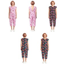 Women Jumpsuit Relaxed Fit Romper Special Needs Bodysuit V Neck Pyjamas Casual