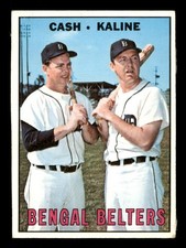 1967 Topps Bengal Belters Norm Cash / Al Kaline #216 Damage on Back