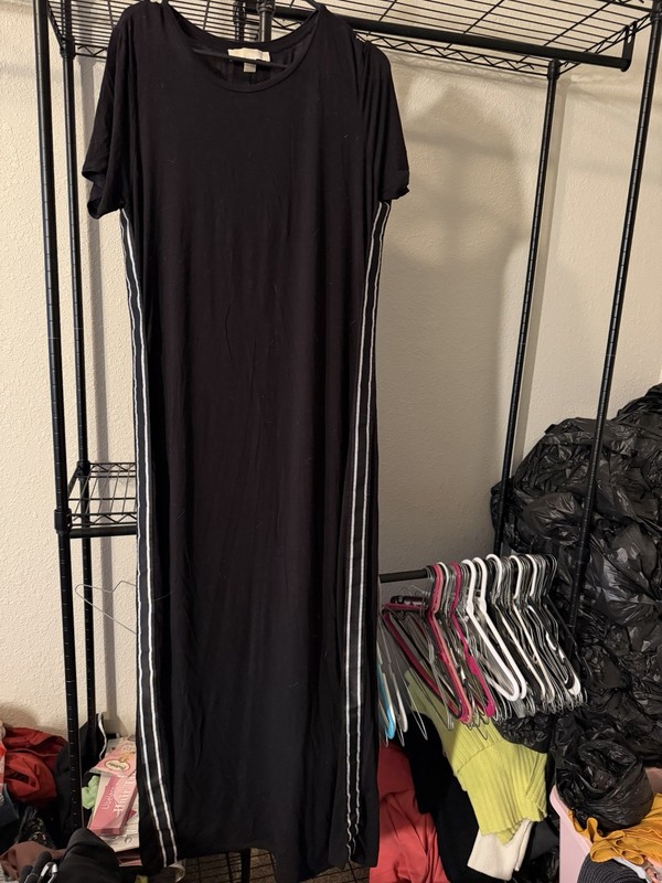 Michael Michael Kors Women’s Black White Striped Jumpsuit Short Sleeve XL