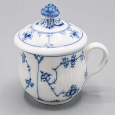 Royal Copenhagen Blue Fluted Plain Custard Cup & Lid 64 - FREE USA SHIPPING