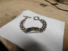 RARE VINTAGE MEN'S RALPH LAUREN CHUNKY CURB LINK SILVER PLATE 8" TOGGLE BRACELET