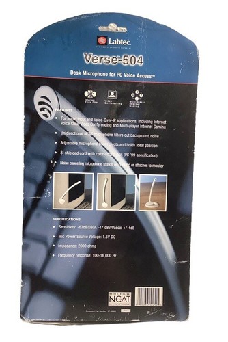 Labtec Verse-504 Desk Microphone for PC Voice Access. New, Sealed. - Picture 2 of 4