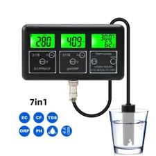 Digital Water Quality Monitor Tester PH/ORP/TDS/EC/CF Теmp Humidity Meter 7 in 1