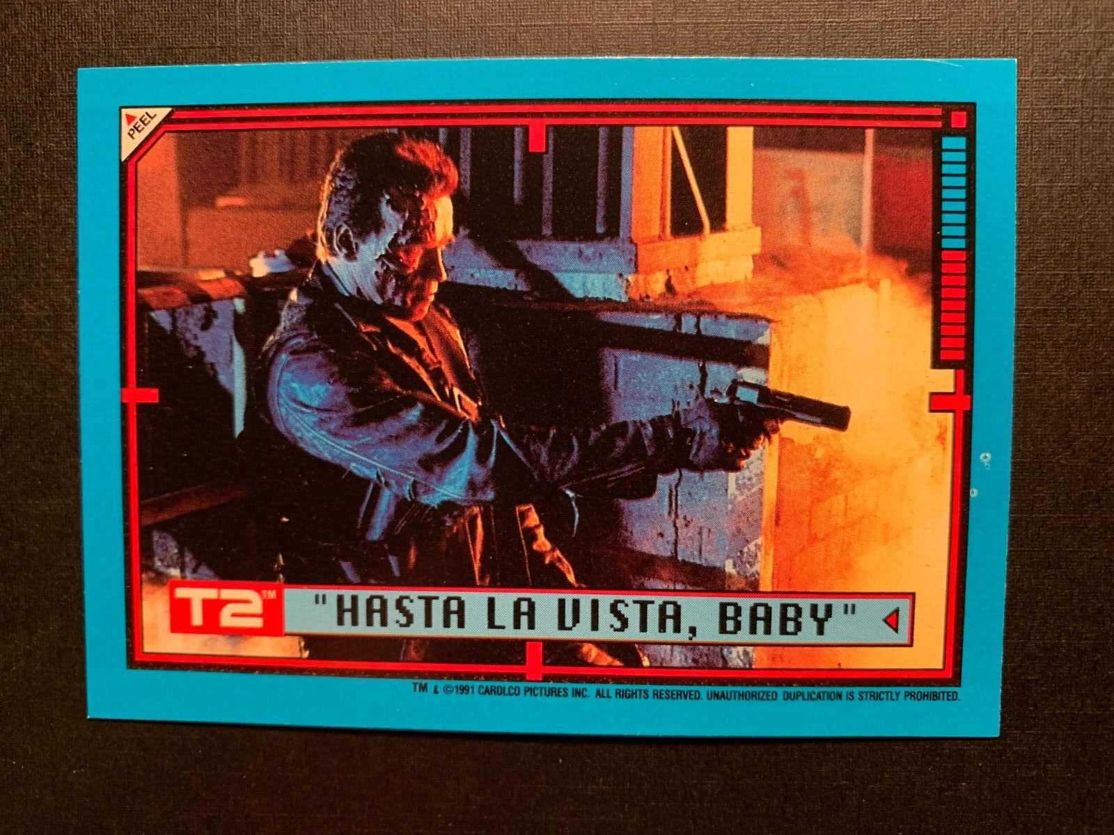 Terminator 2 Sticker Cards Terminator 2 (T2) Trading Card / Sticker #35 ( 1991 ) HASTA LA VISTA ...