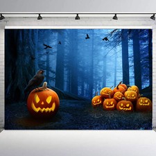 10x8ft Pumpkin Dead Tree Spooky Crow Halloween Photo Background Studio Props