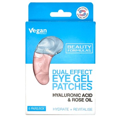 Beauty Formulas Hyaluronsäure & Rosenöl Dual Effect Augengel Patches