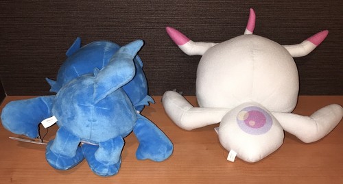 Digimon Adventure Mofugut Plush Toy Ukkomonn & Veemon Set of 2 BANDAI New - Picture 6 of 6