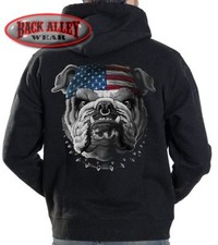 AMERICAN BULLDOG Hooded Sweat Shirt  American Pride Hoodie  Patriotic Big Dog