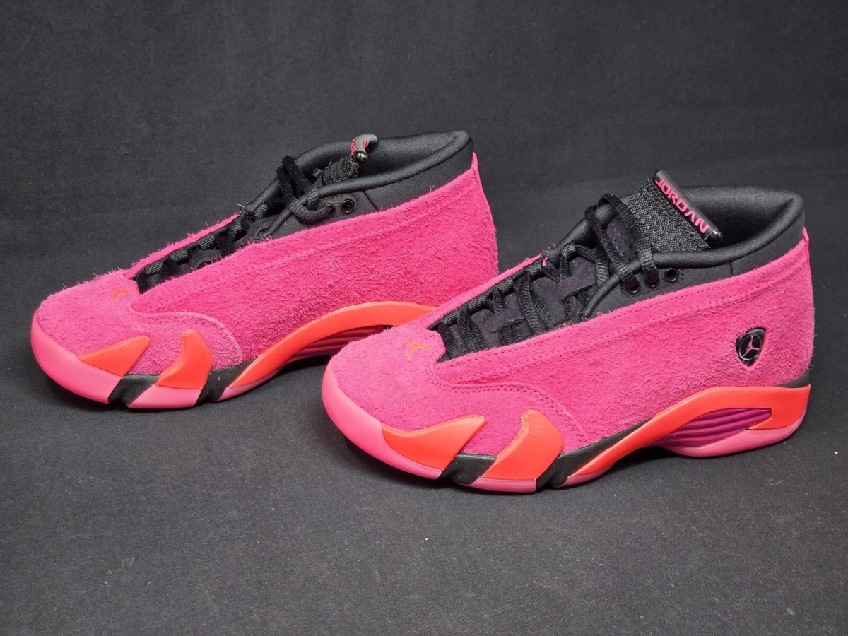 Air Jordan 14 Retro Low Shocking Pink Women Size 6 Black