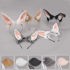 Anime party Cosplay Accessories Kawaii Bunny Ears Headband Lolita Animal Tail