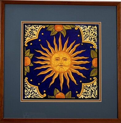 Marco Fabiano Majolica Oranges Print Framed Double Matted Signed Sun