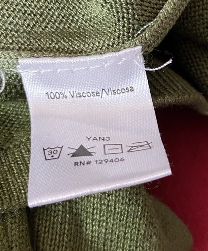 Venus Womens Sweater Size Small Green White Knit VNeck - Picture 5 of 5