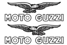 kIT decalcomanie adesivi stickers TANK MOTO GUZZI SERBATOIO BIANCO NERO 17cm