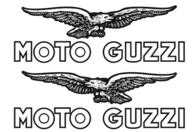 Kit Stickers Adhésifs Stickers Tank Moto Guzzi Réservoir Blanc Noir 7,5 CM