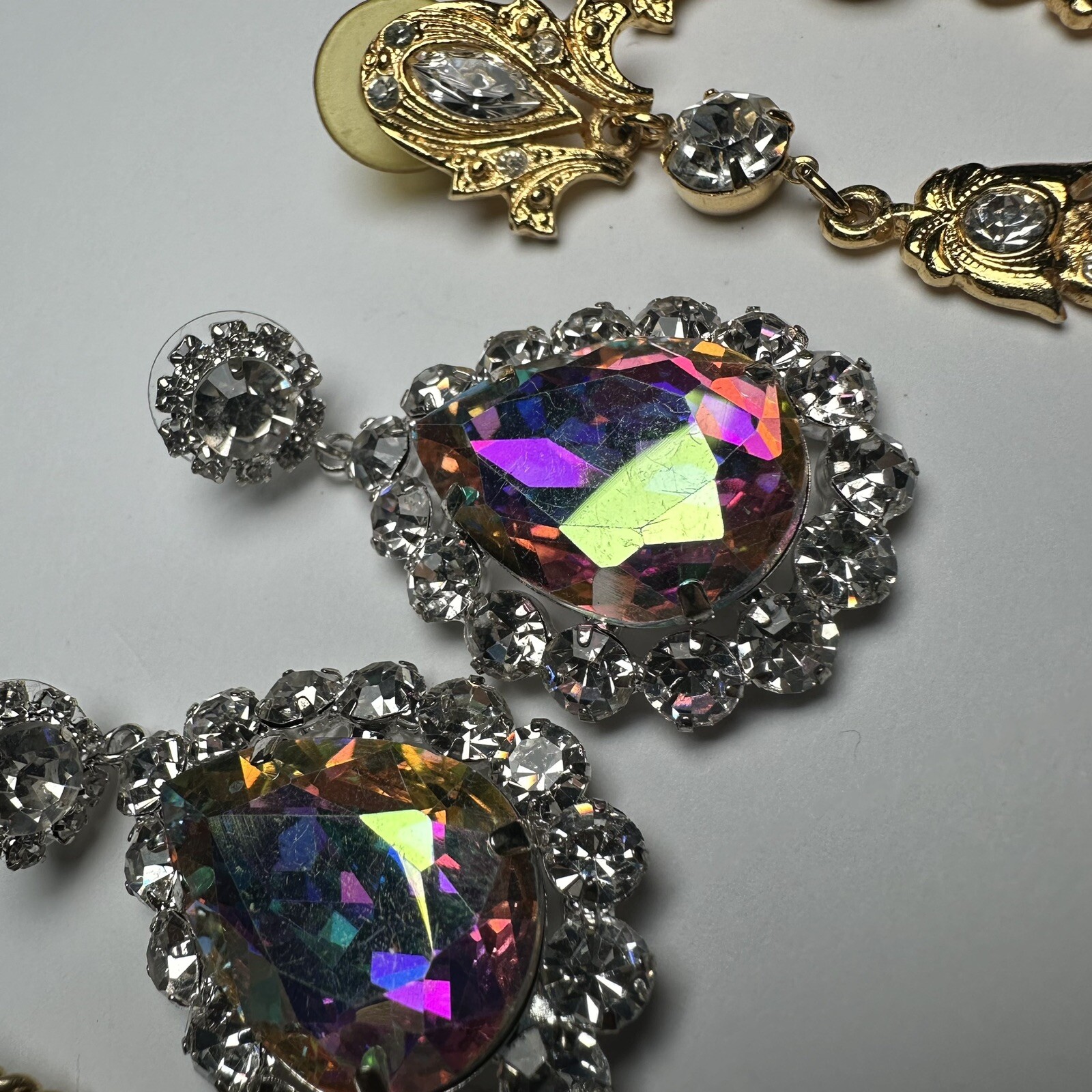 Sparkly Statement Rhinestone Mix Dangle Drop Pier… - image 5