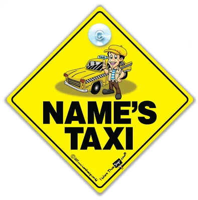 IWANTTHATSIGN.COM TAXI Autoschild, PERSONALISIERTES Taxi Auto Schild, Saugnapf Custom Taxi Auto Schild
