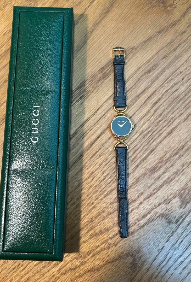 Montre femme vintage GUCCI 6000.2.L cadran bleu quartz JAPON avec boite