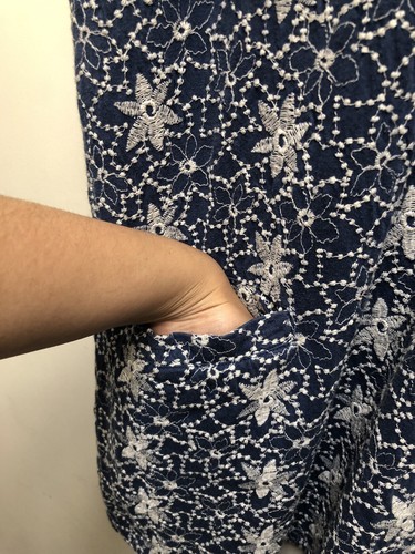 Size 10 white stuff blue with white flower embroidery short sleeve tunic dress - Picture 2 of 9