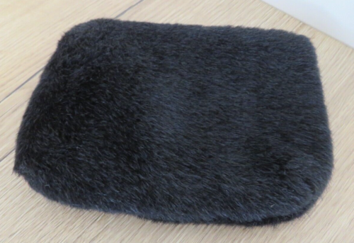 SPORTSGIRL Coin Purse Makeup Bag Small Clutch Black Faux Fur Zip Small Party - Picture 7 of 7