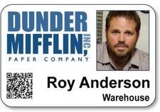 ROY ANDERSON ON THE OFFICE NAME BADGE PROP HALLOWEEN COSPLAY MAGNET BACK