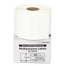 (1) to (50) Rolls of DYMO LW 30334-S POLYPROPYLENE SYNTHETIC WATERPROOF Labels