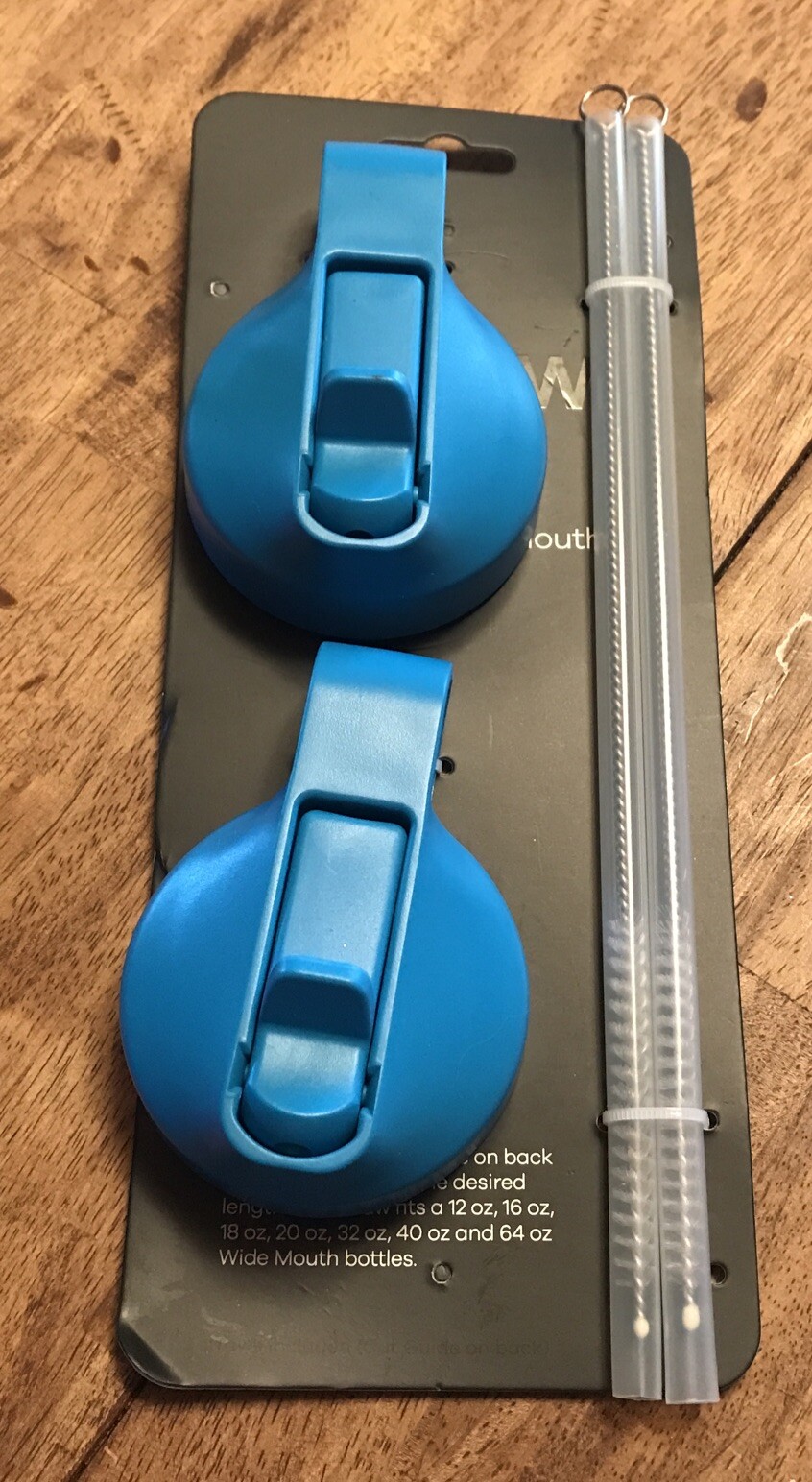 Straw Lid Kit for Wide Mouth Hydro Flask Bottle with 2 Lids, Straws, and Brushes