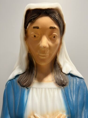Blow Mold Nativity Scene 3 Pc 28" Lighted Mary Joseph Baby Jesus General Foam - Picture 12 of 24