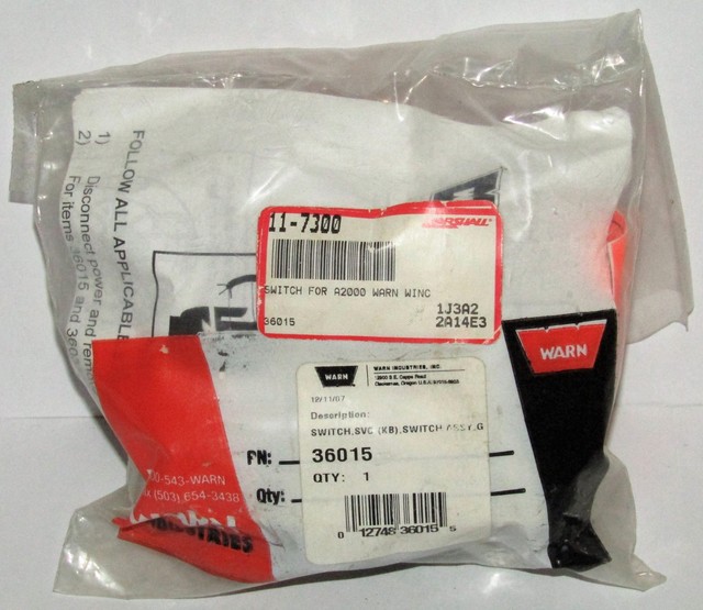 NEW WARN INDUSTRIES WINCH CONTROL SWITCH FOR A2000 PART NO. 36015 eBay