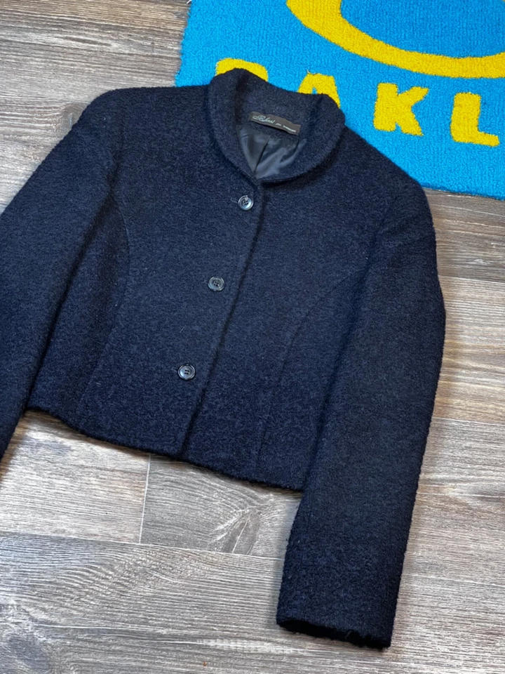 Chaqueta Blazer Mujer Belvest Tres Botones Azul Marino Lana Alpaca Corta Talla 44 Foto 2 de 4