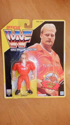WWF HASBRO NAILZ JAILHOUSE JAB YELLOW USA CARD 199...