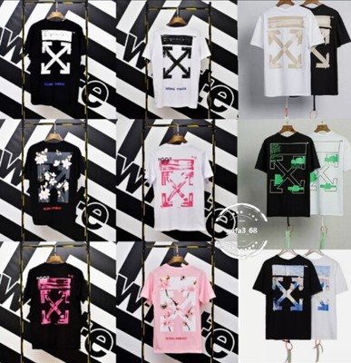NEW Unisex OFF WHITE OW Oil Painting Arrow Print Short Sleeve Tee Casual T-Shirt