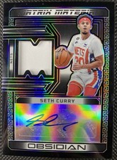 2022-23 Panini Obsidian Seth Curry Matrix Material Patch Auto /99 #MM-SCN Nets