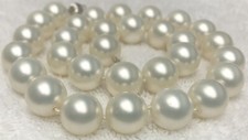 19 White Pearl Necklace 14mm Sterling Silver Clasp Beautiful