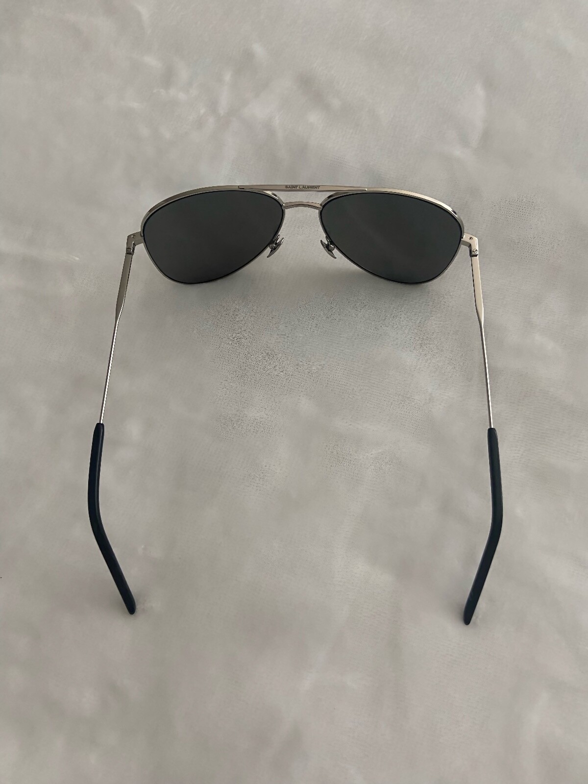 LENTI A SPECCHIO UNISEX SAINT LAURENT AVIATOR BLU CON CORNICE ARGENTO NUOVE
