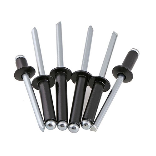 3.2mm 4mm 4.8mm Black Pop Rivets Aluminium Body Steel Mandrel Open End Dome Head - Picture 5 of 8