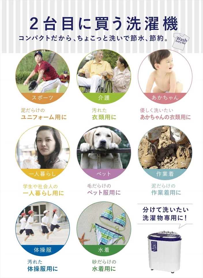 CB JAPAN Small Portable White Washing Machine NEW - Image 2 of 4